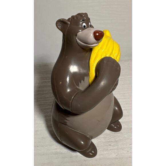Disney McDonald’s Baloo Figurine Holding Bananas Brown/Yellow Plastic Vintage - Picture 2 of 8